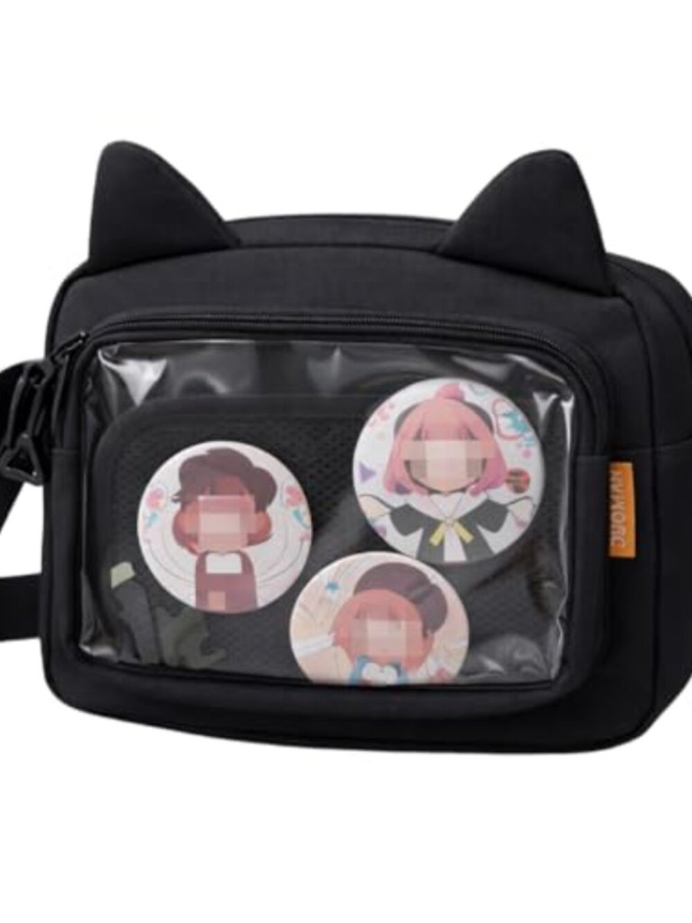 Ita Messenger Bag Small Crossbody Nylon Transparent Pins Display Kawaii